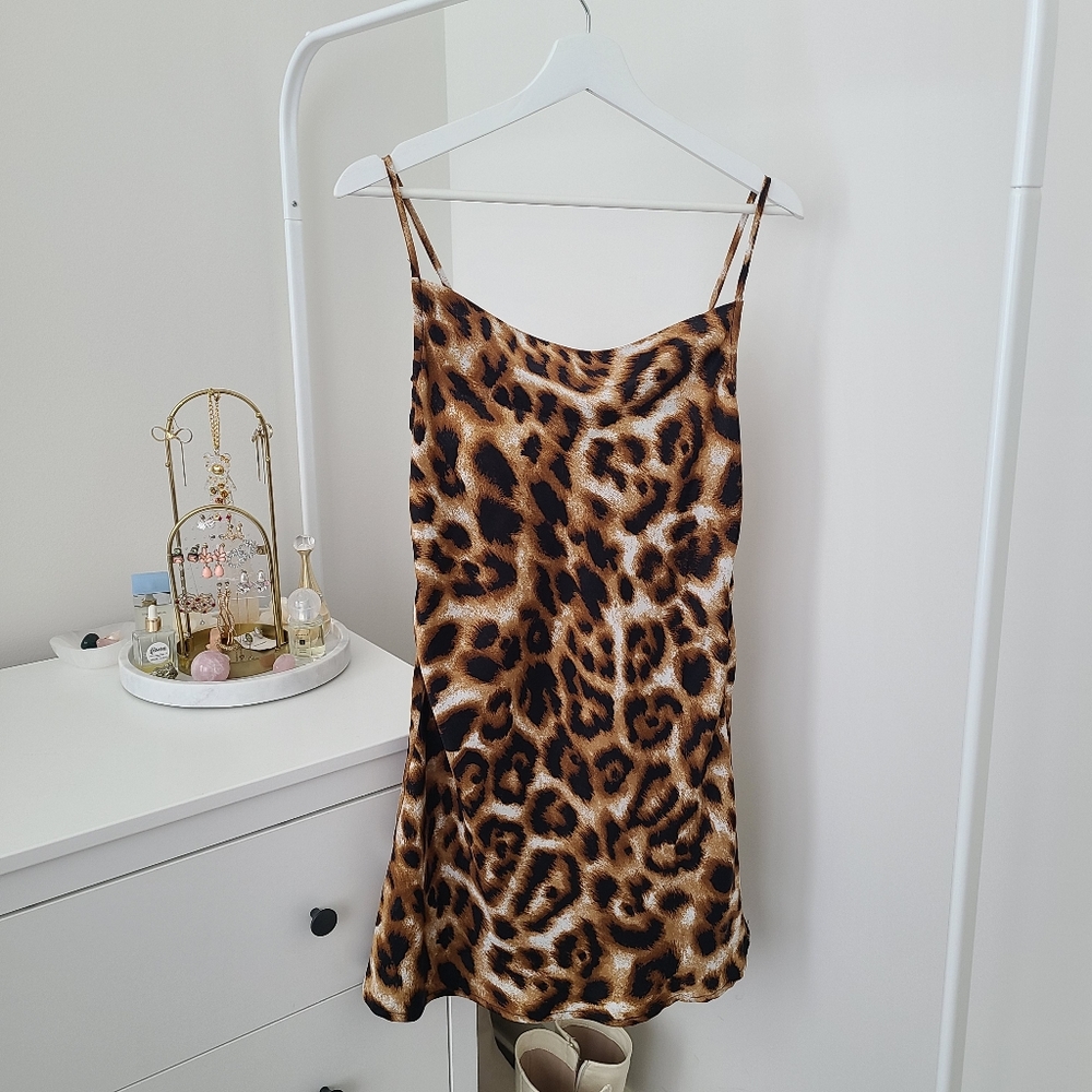Animal Print Cowl neck dress